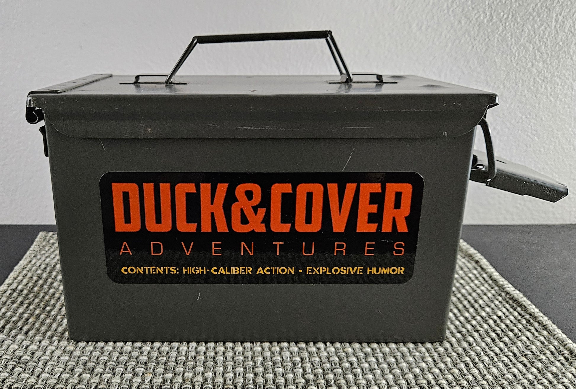 Duck & Cover Ammo Can - Benjamin Wallace Books