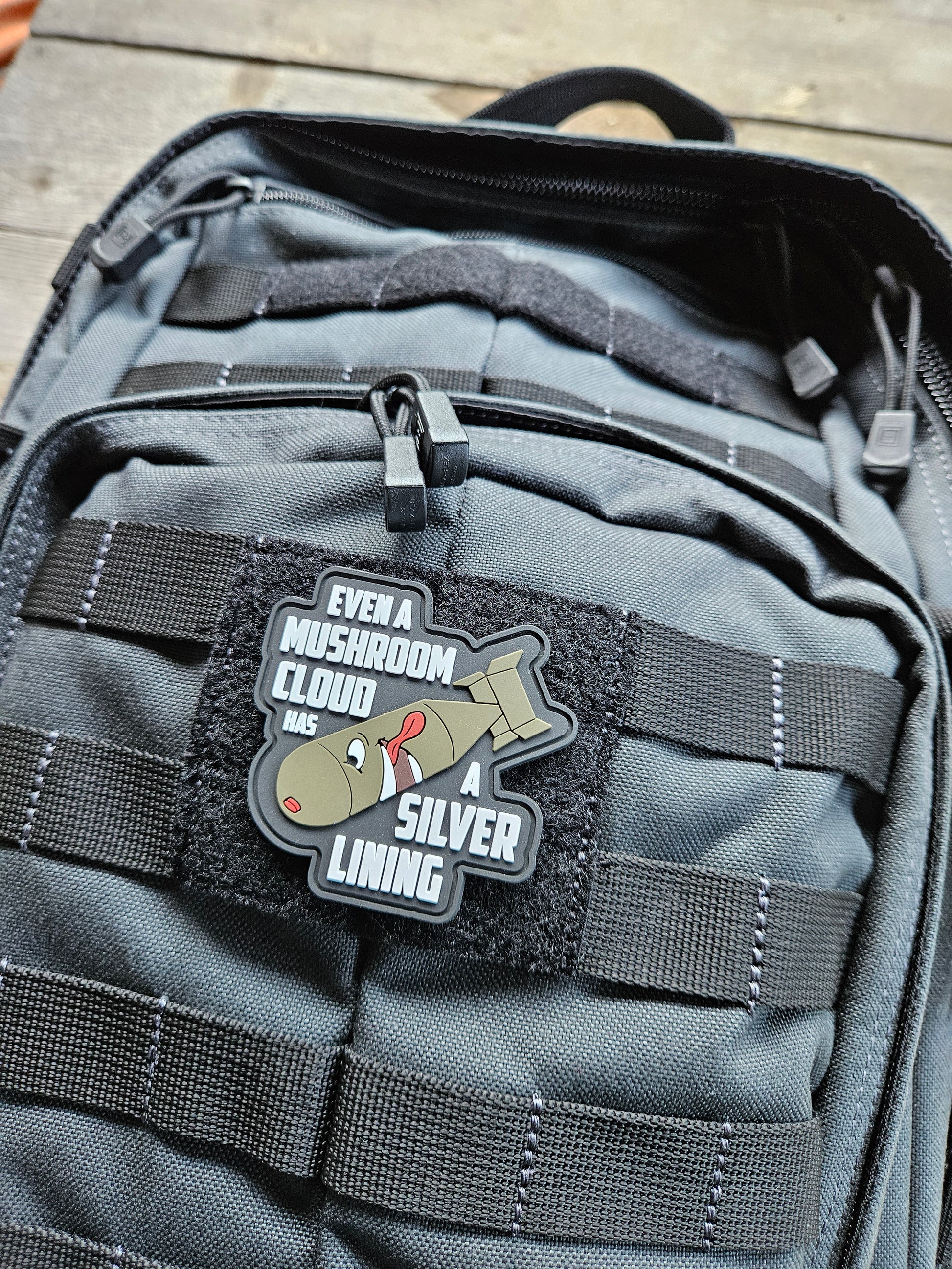 Even a Mushroom Cloud Has a Silver Lining Bomb Morale Patch (PVC) - Benjamin Wallace Books