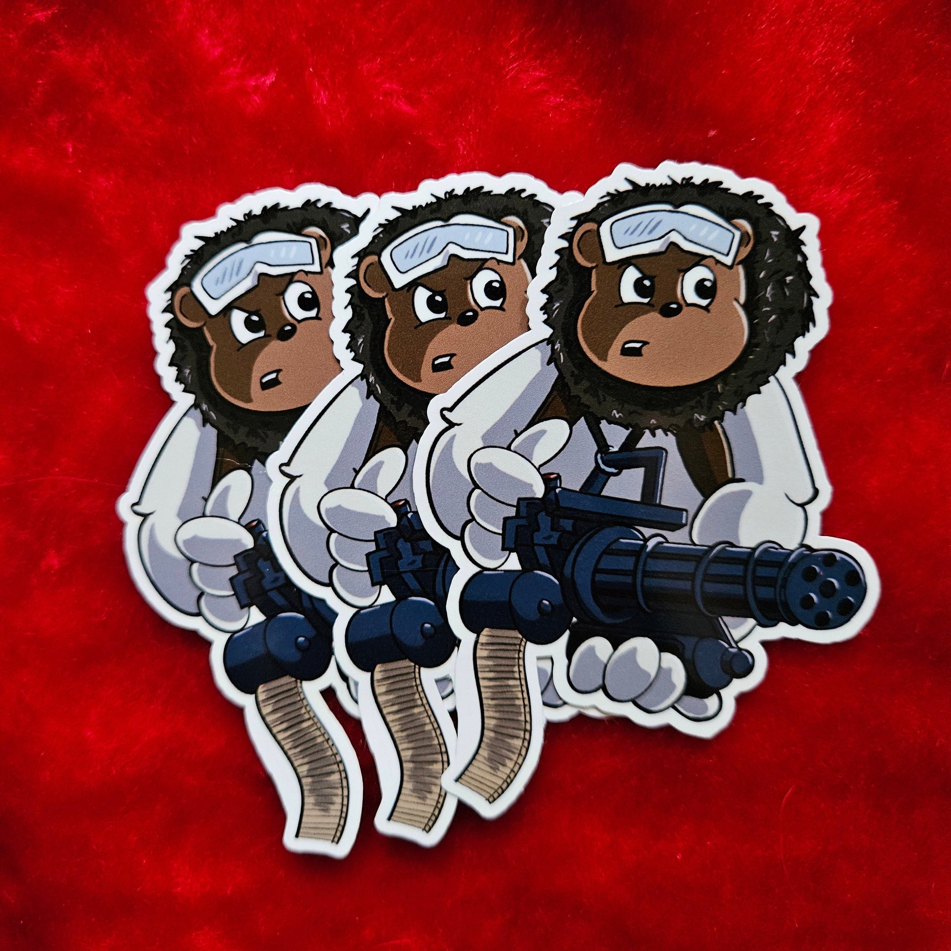 Minigun Bear sticker - Benjamin Wallace Books