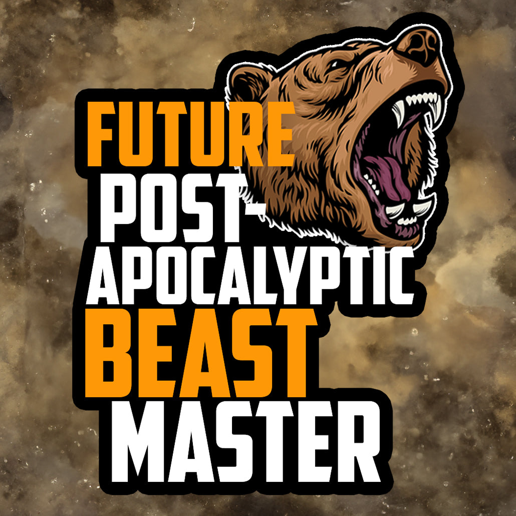Future Post-Apocalyptic Beastmaster Sticker - Benjamin Wallace Books