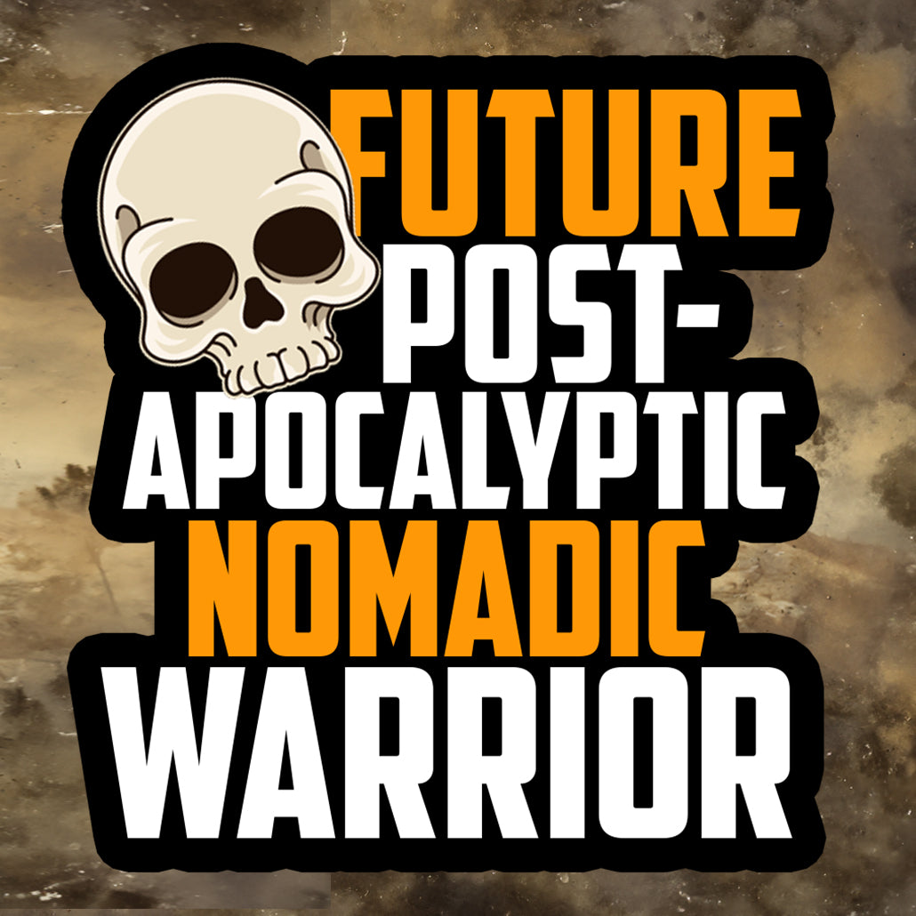 Future Post-Apocalyptic Nomadic Warrior Sticker - Benjamin Wallace Books