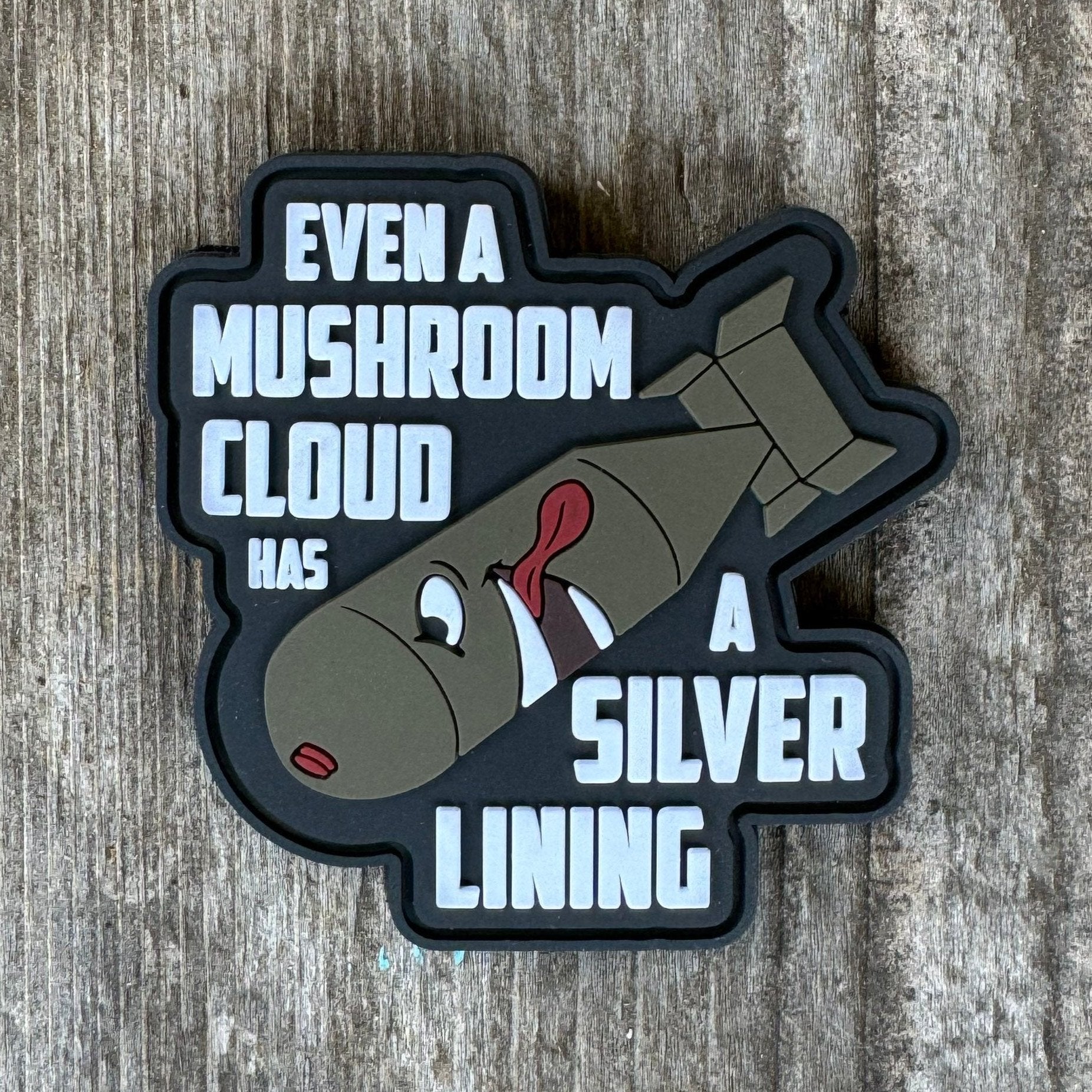 Even a Mushroom Cloud Has a Silver Lining Bomb Morale Patch (PVC) - Benjamin Wallace Books