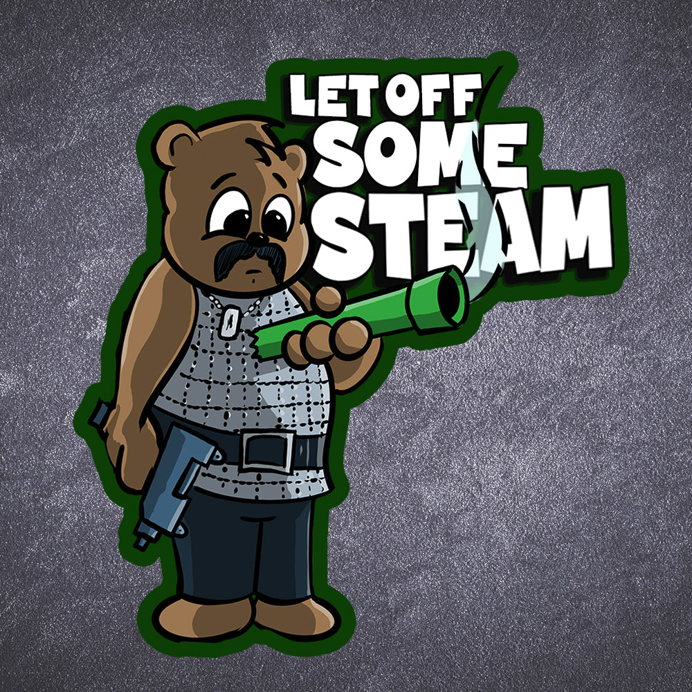Steam Bear sticker - Benjamin Wallace Books