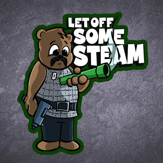 Steam Bear sticker - Benjamin Wallace Books