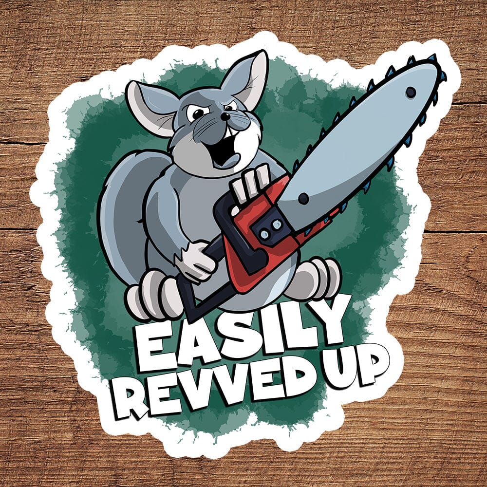 A Chainsaw-Wielding Chinchilla sticker pack sticker DangerBearIndustries