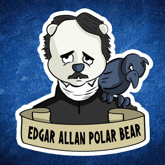 Edgar Allan Polar Bear sticker - Benjamin Wallace Books
