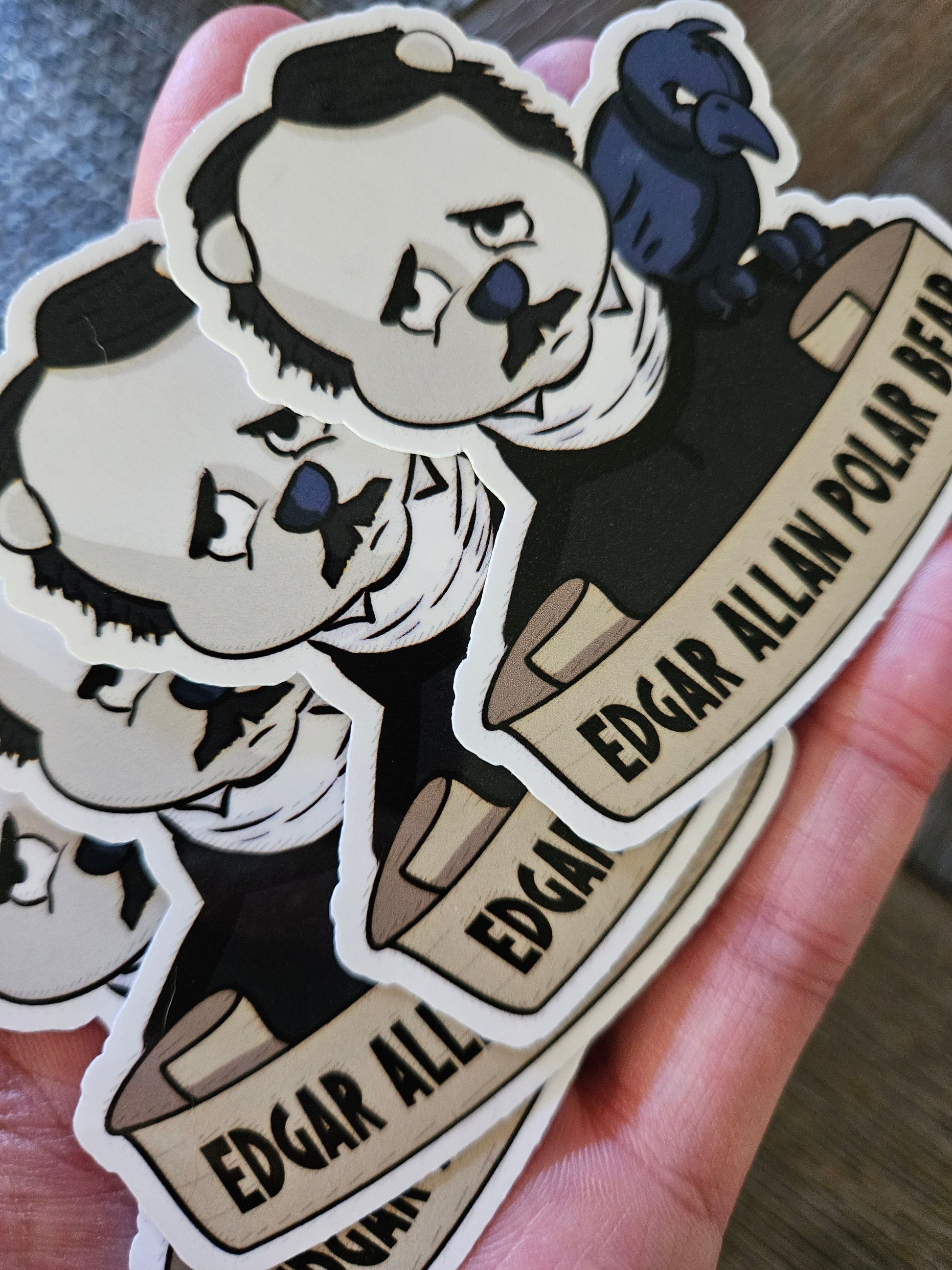 Edgar Allan Polar Bear sticker - Benjamin Wallace Books