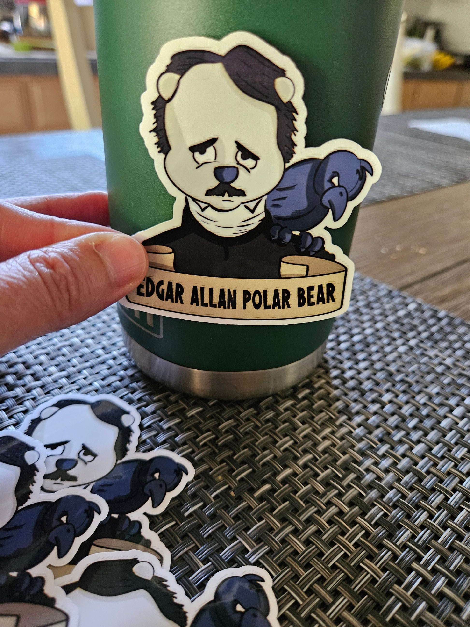 Edgar Allan Polar Bear sticker - Benjamin Wallace Books