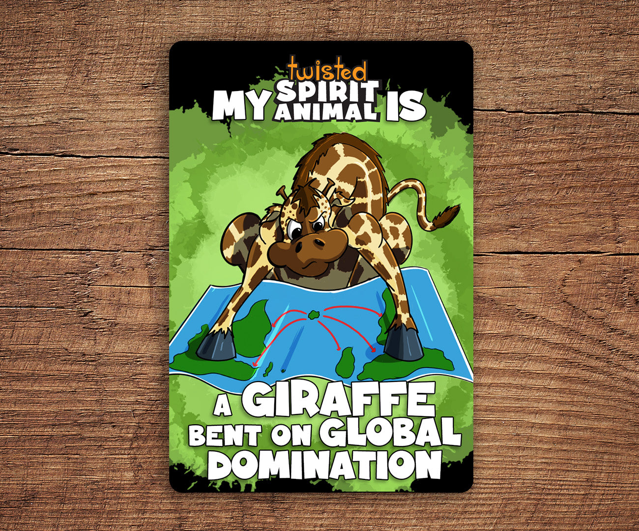 Giraffe Bent on Global Domination sticker pack DangerBearIndustries