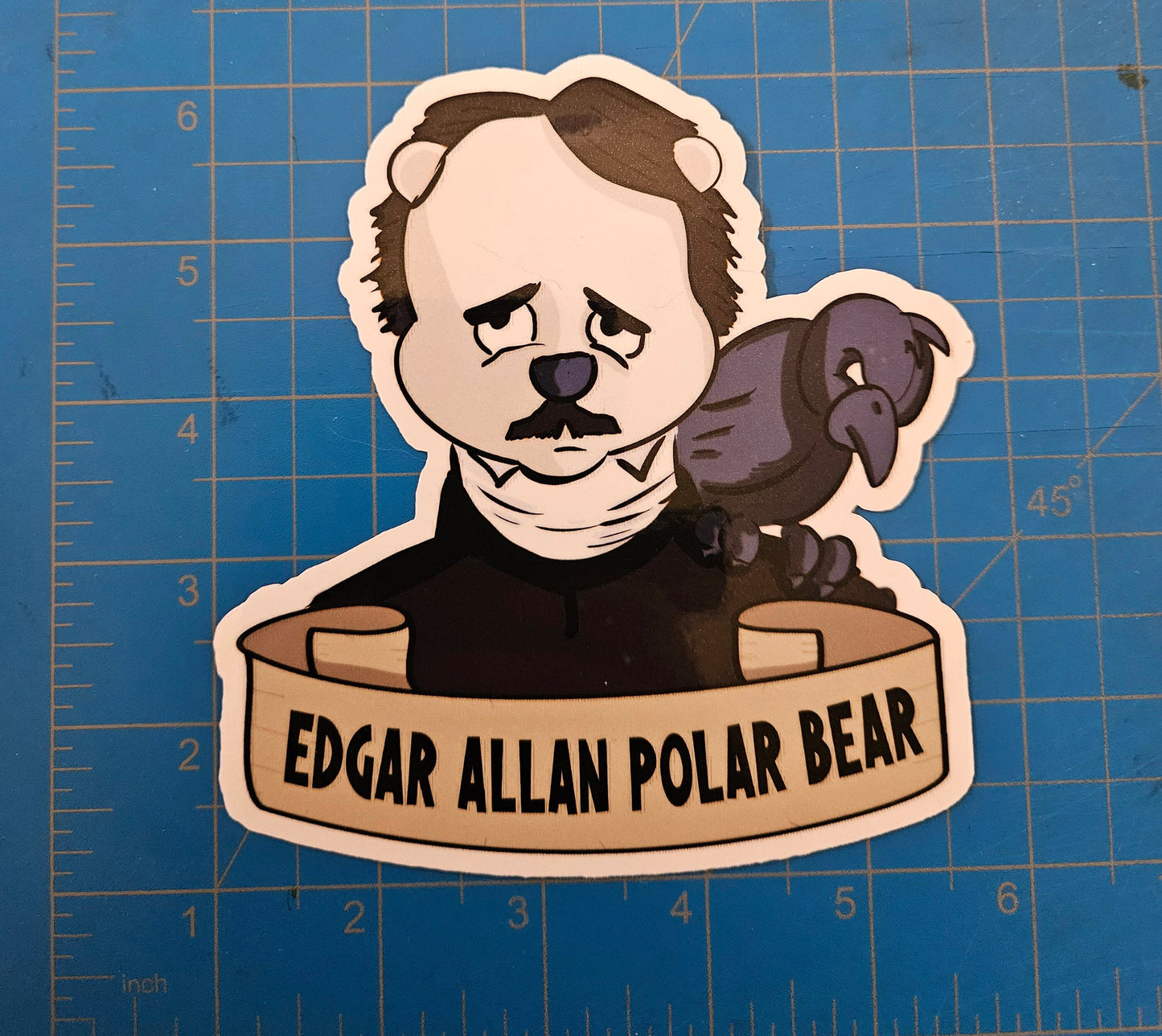 JUMBO Edgar Allan Polar Bear sticker - Benjamin Wallace Books