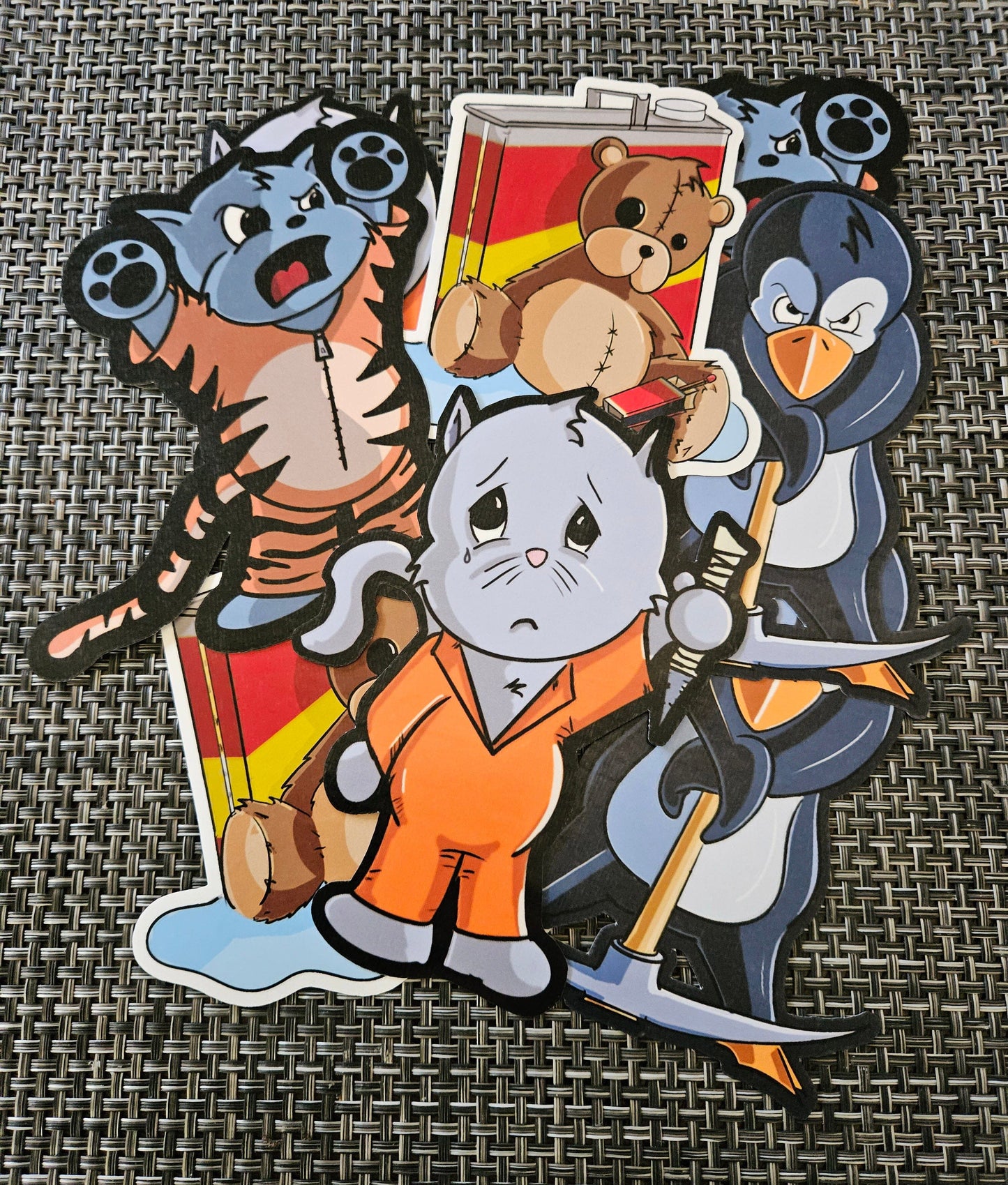 JUMBO Kitten with a Prison Shank sticker sticker DangerBearIndustries