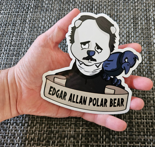 JUMBO Edgar Allan Polar Bear sticker - Benjamin Wallace Books