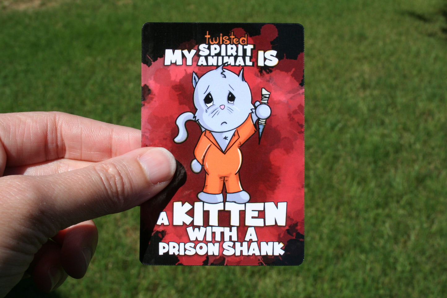 Kitten with a Prison Shank sticker pack DangerBearIndustries