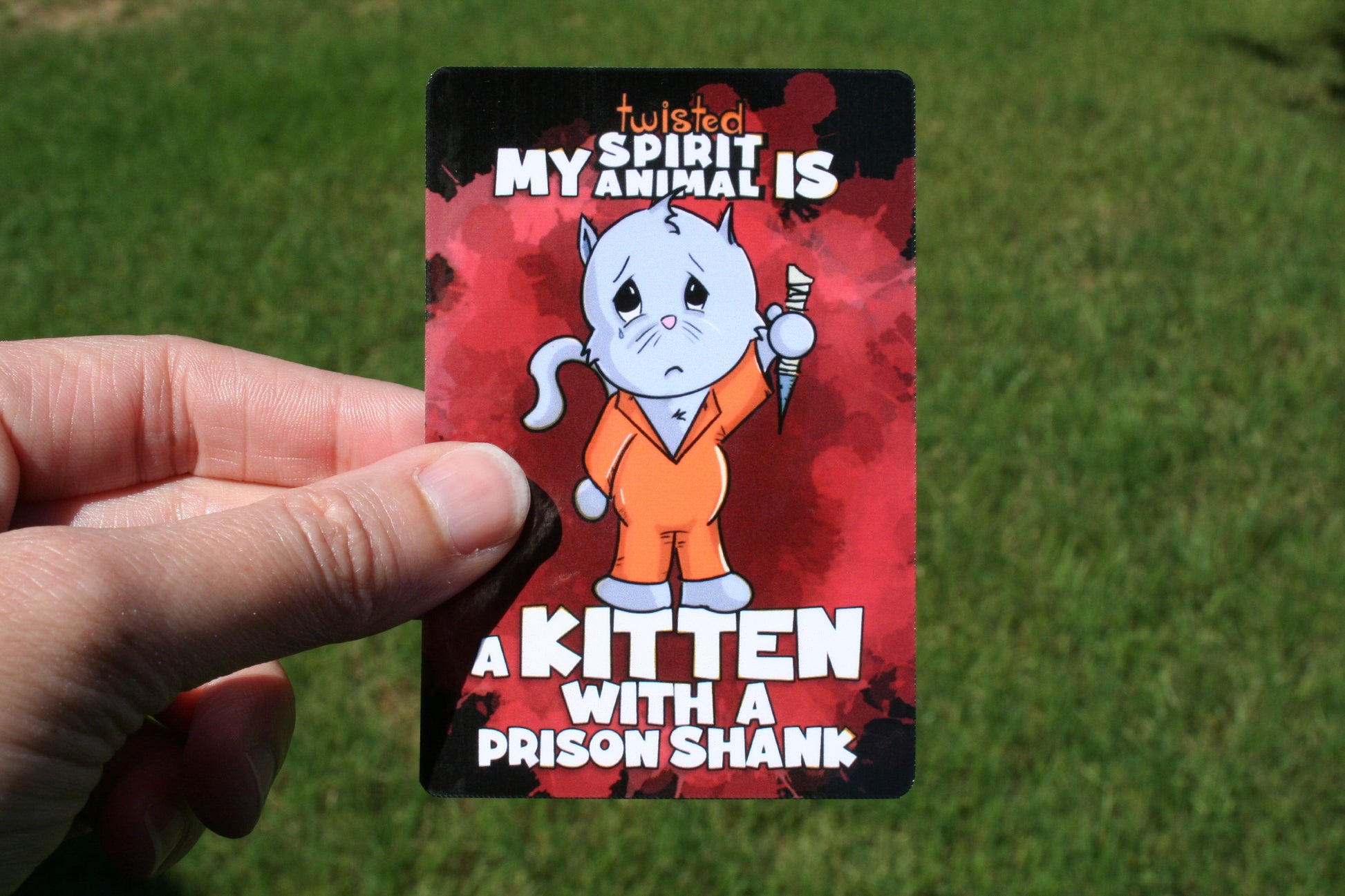 Kitten with a Prison Shank sticker pack DangerBearIndustries