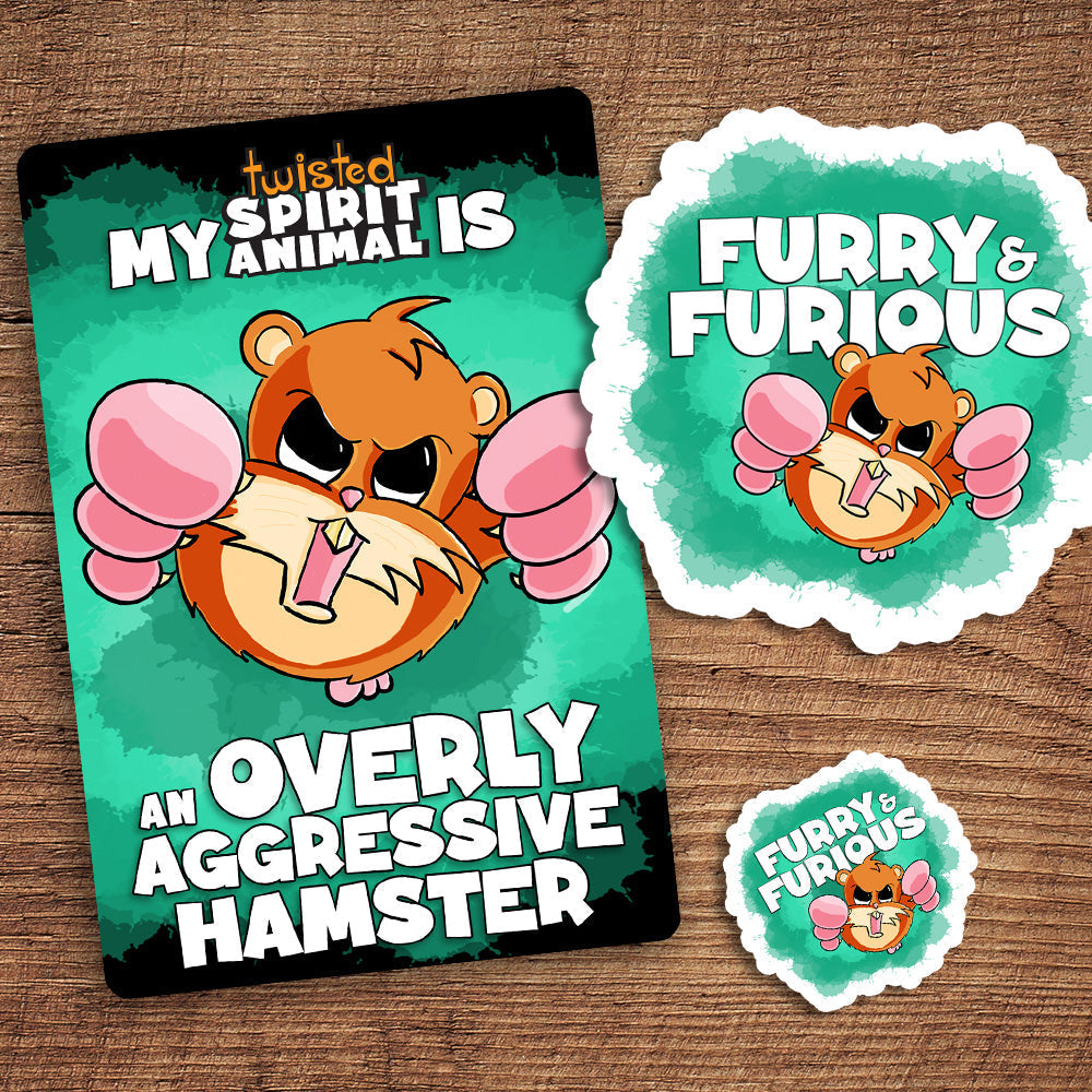 Overly Aggressive Hamster sticker pack DangerBearIndustries