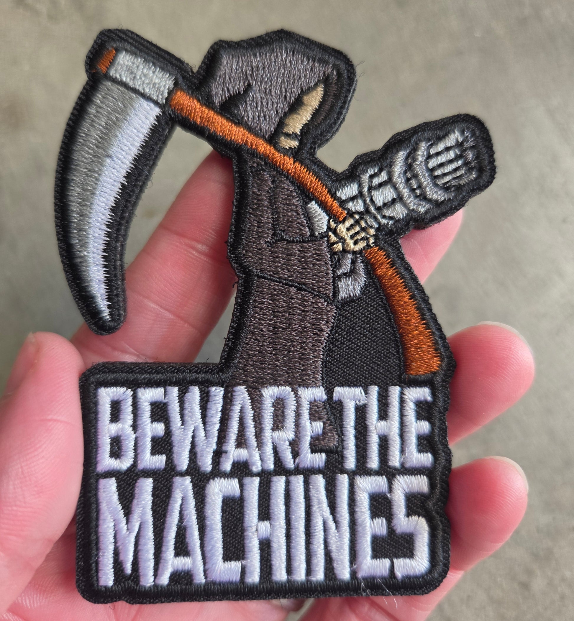 Beware the Machines Morale Patch (Embroidered) - Benjamin Wallace Books
