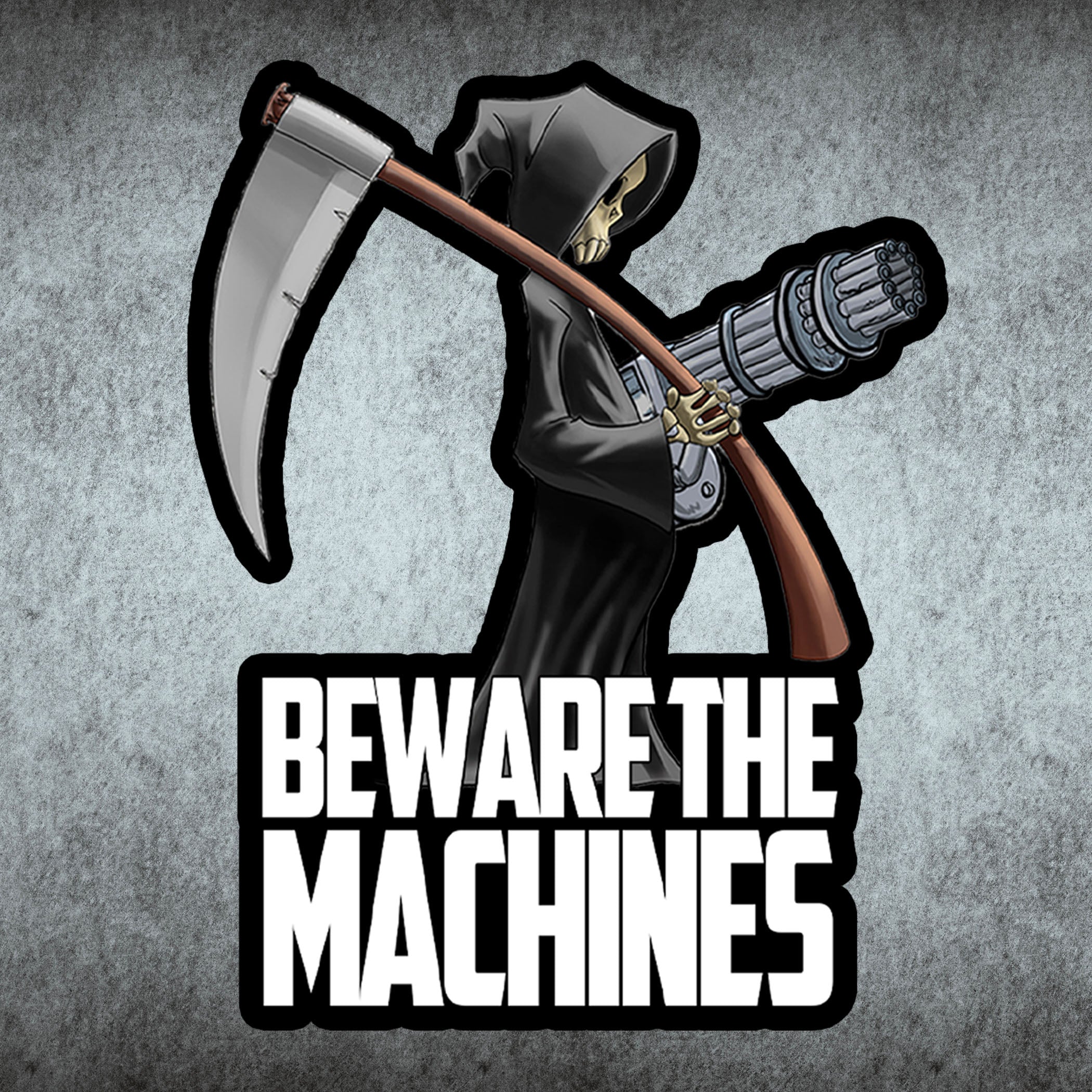 Machine Sticker Logog Beware the Machines Sticker