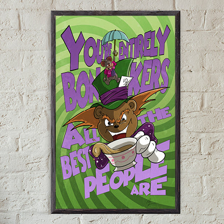 Mad Hatbear 11x17 Print - Benjamin Wallace Books