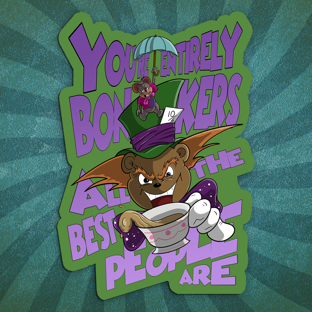Mad Hatbear sticker - Benjamin Wallace Books