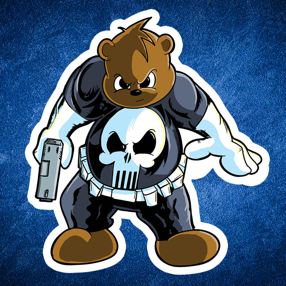 The Punishbear sticker - Benjamin Wallace Books