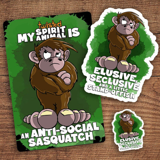 Anti-Social Sasquatch sticker pack DangerBearIndustries 