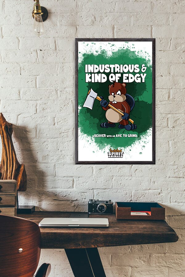 Beaver with an Axe to Grind 11x17 Print DangerBearIndustries 