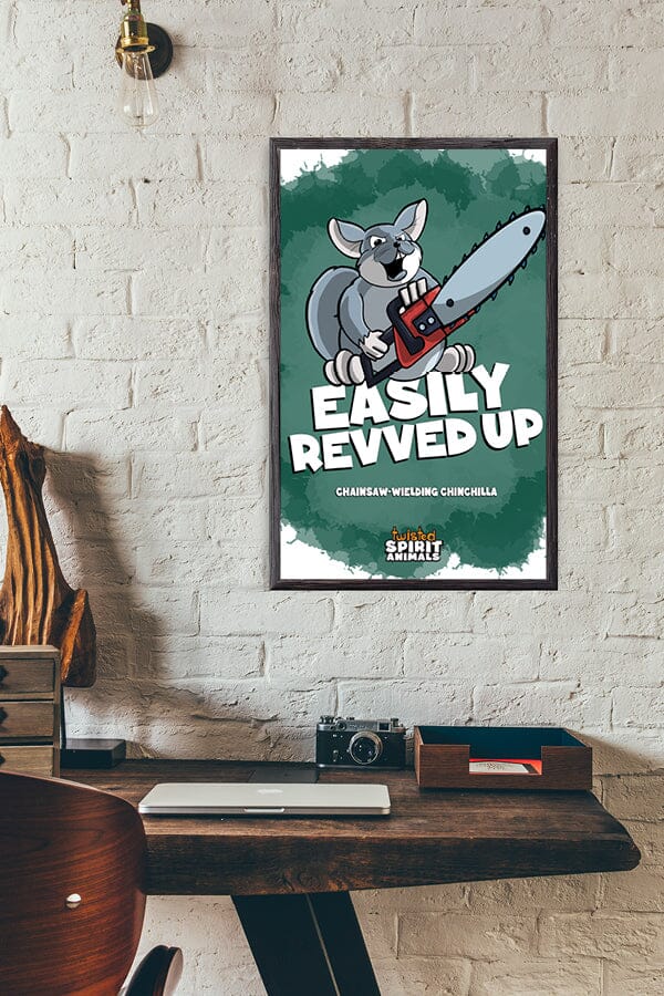 Chainsaw-Wielding Chinchilla 11x17 Print DangerBearIndustries 