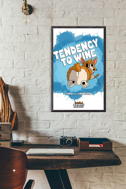 Corgi with a Corkscrew 11x17 Print DangerBearIndustries 