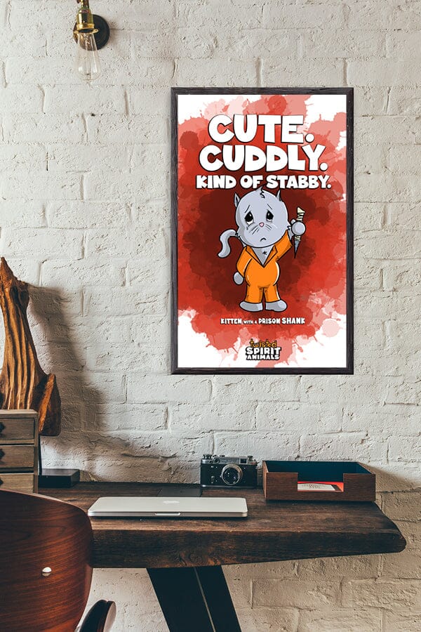 Kitten with a Prison Shank 11x17 Print DangerBearIndustries 