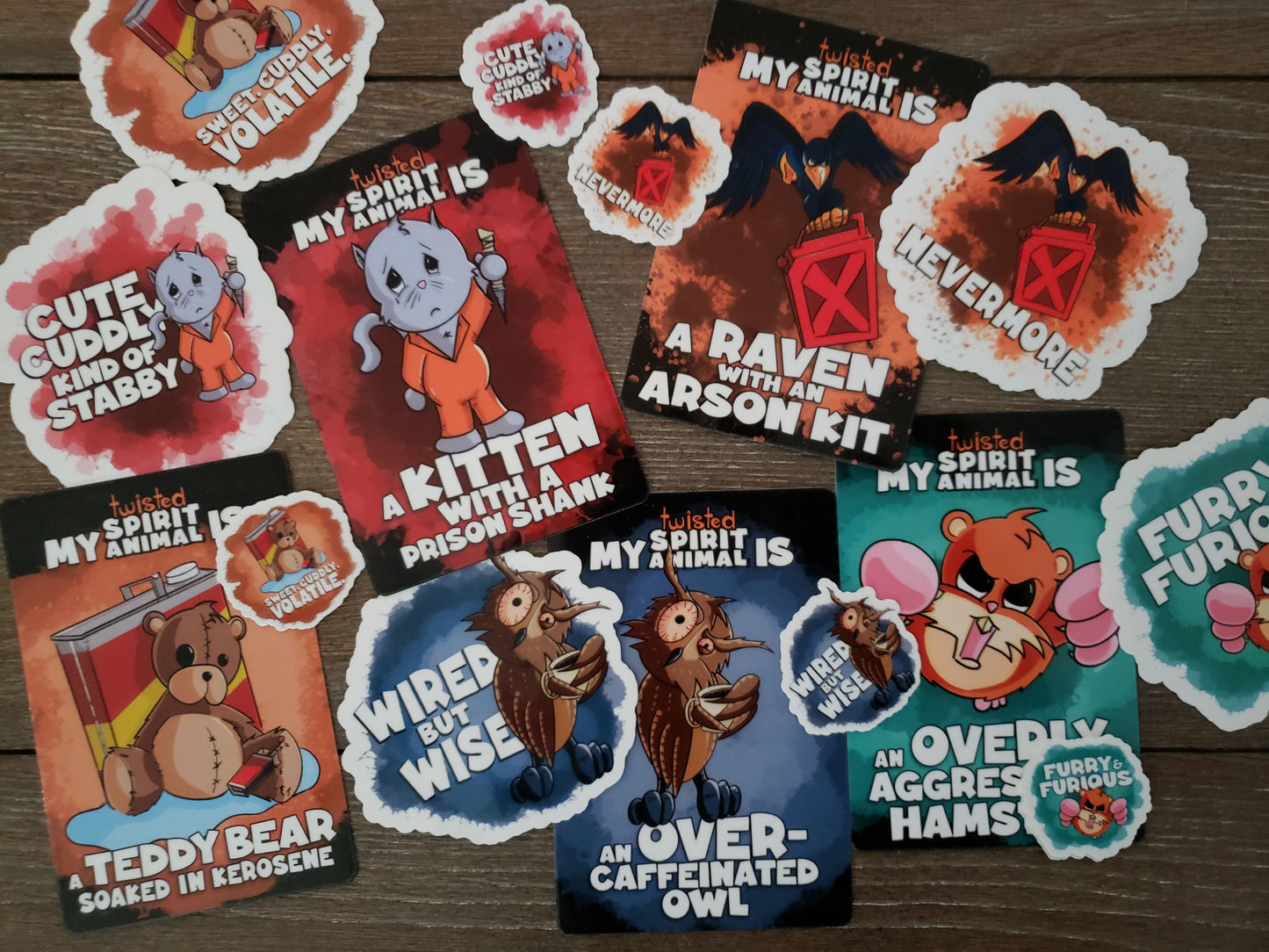 Kitten with a Prison Shank sticker pack DangerBearIndustries 