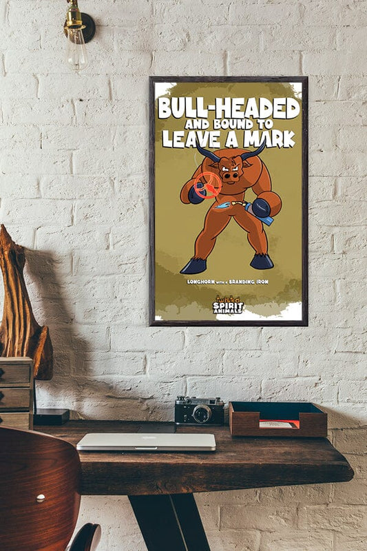 Longhorn with a Branding Iron 11x17 Print DangerBearIndustries 