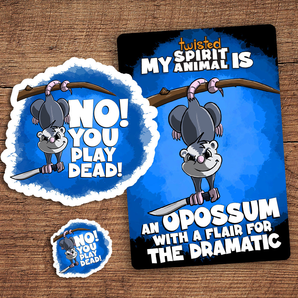 Opossum with a Flair for the Dramatic sticker pack DangerBearIndustries 