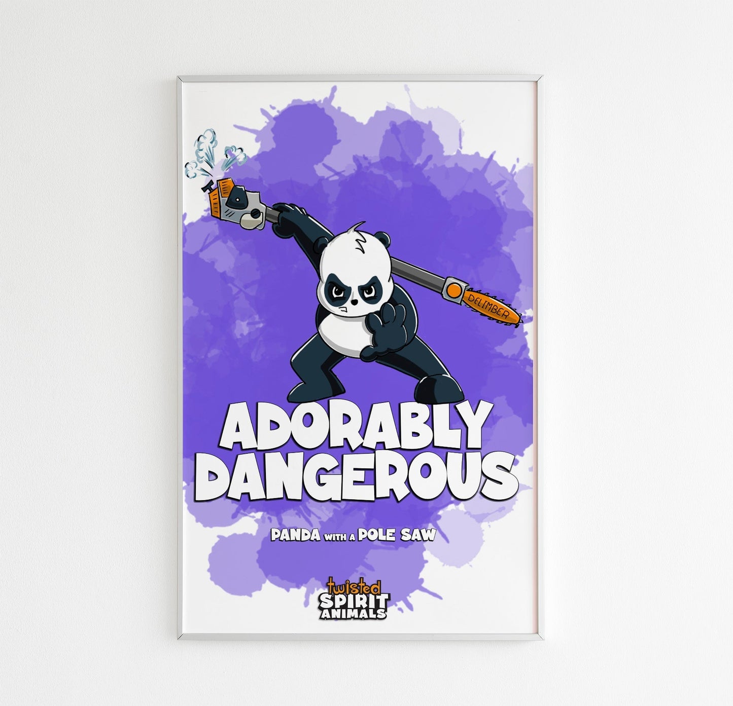 Panda with a Pole Saw 11x17 Print DangerBearIndustries 