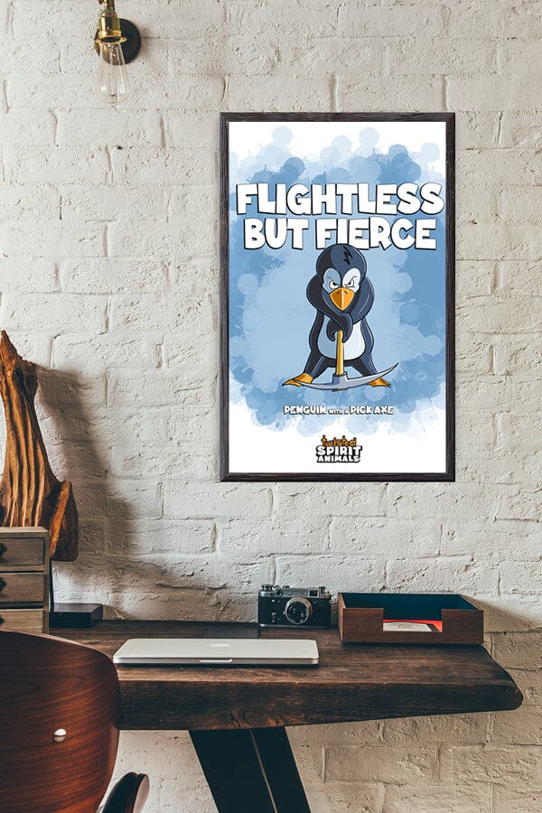 Penguin with a Pick Axe 11x17 Print DangerBearIndustries 