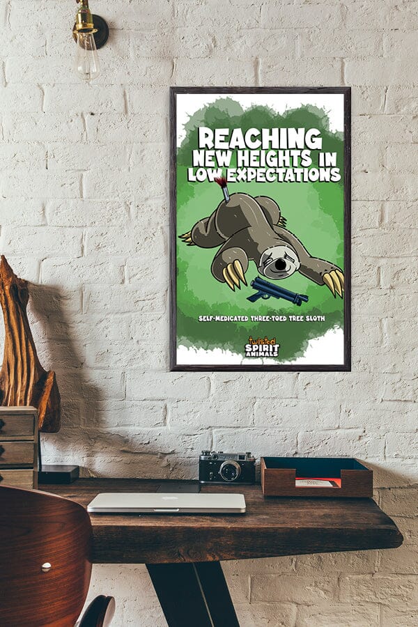 Self-Medicated Three-Toed Tree Sloth 11x17 Print DangerBearIndustries 