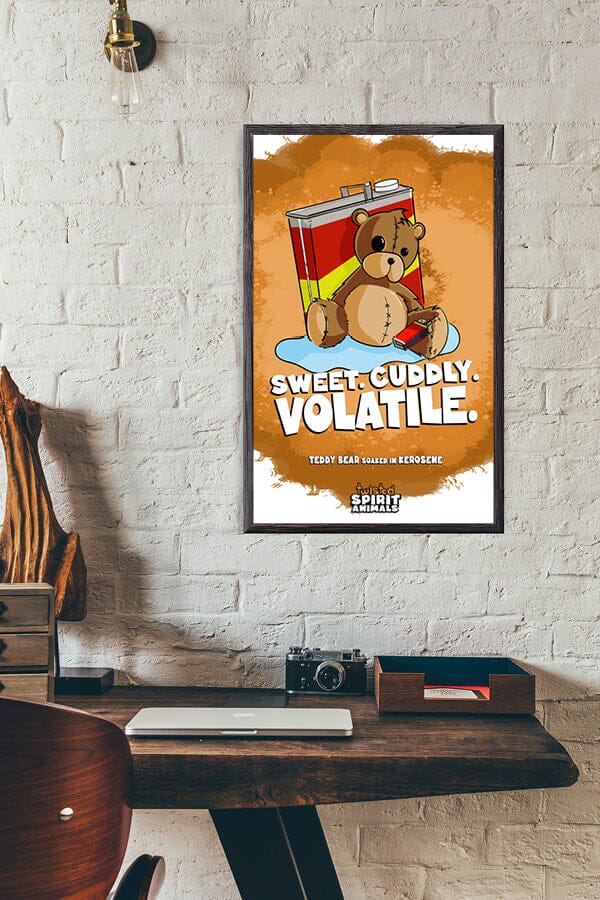 Teddy Bear Soaked in Kerosene 11x17 Print DangerBearIndustries 